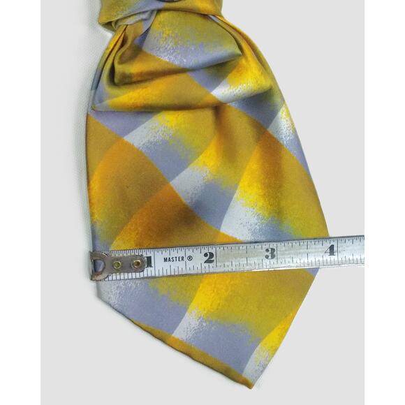 Vintage Silk Tie Necklace Artisan Italy Gold Silver Hue Upcycled Amber Jewel NEW - Picture 10 of 13